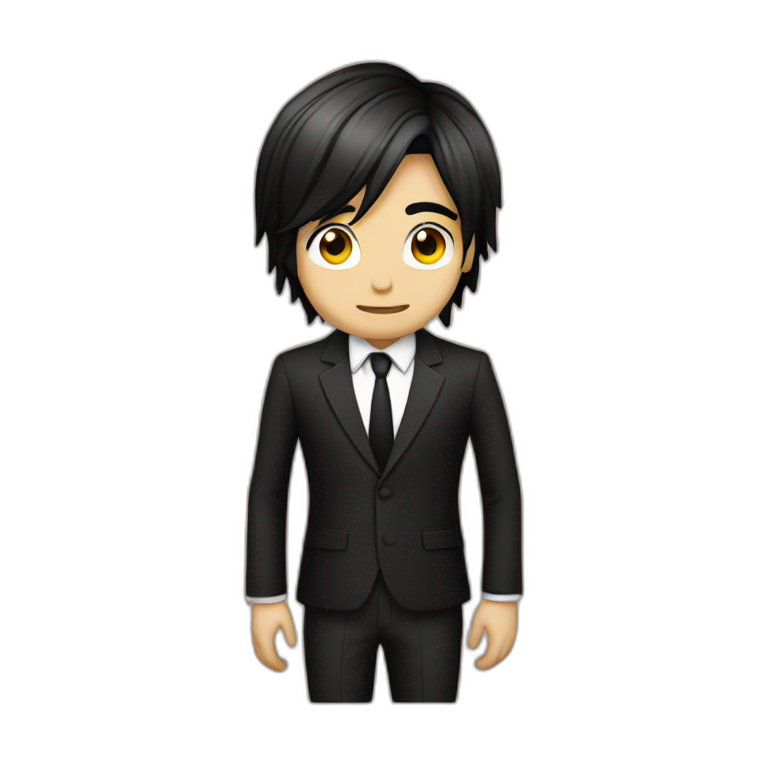 Emo handsome boy with suit on emoji