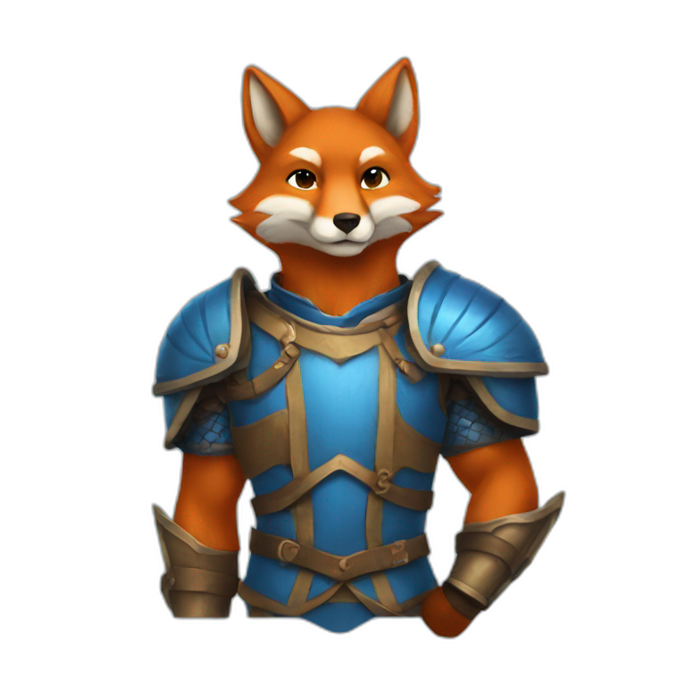 Fox wearing blue armor  emoji