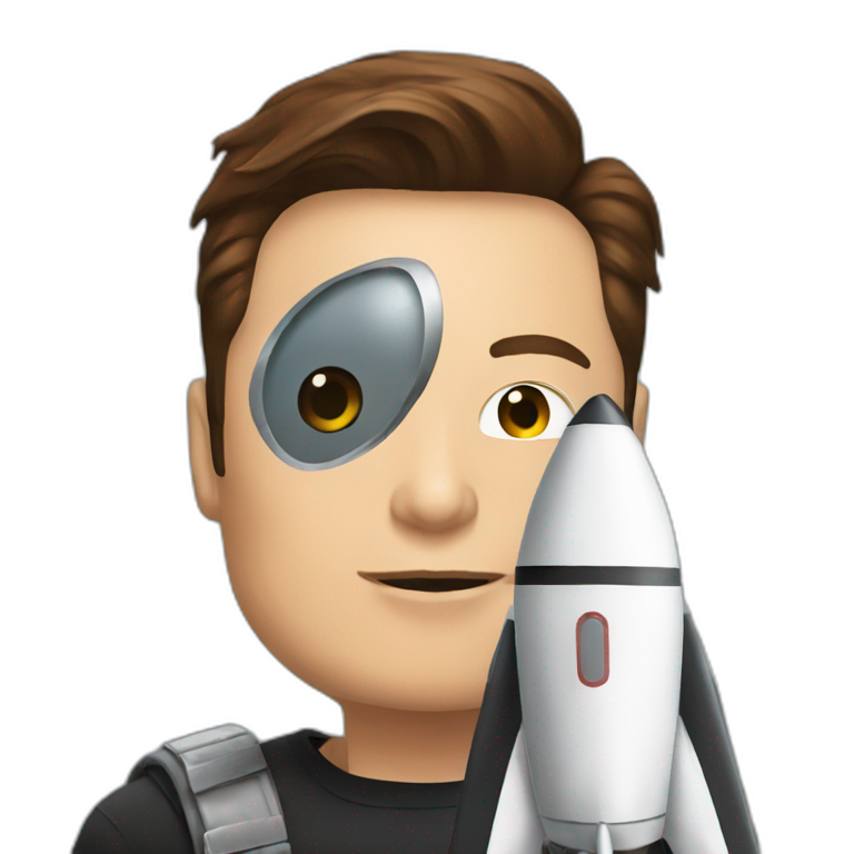 Elon Musk with rocket emoji