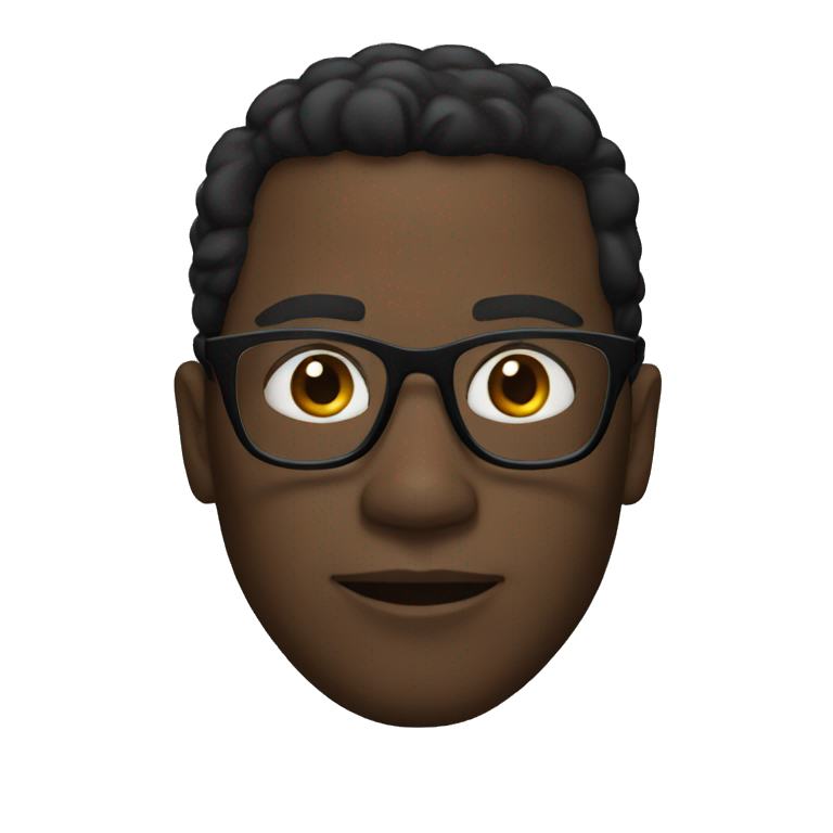 Black men with black glasses emoji