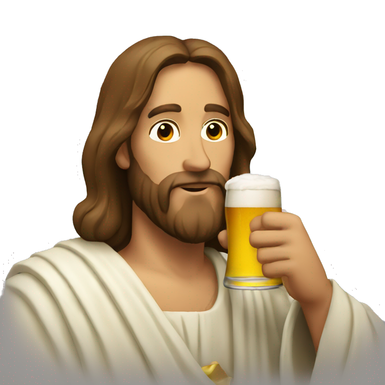 Jesus drinking beer  emoji