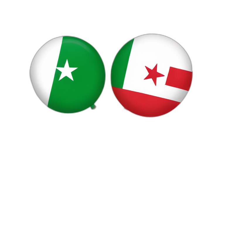 Algeria flag friends with Tunisia flag emoji