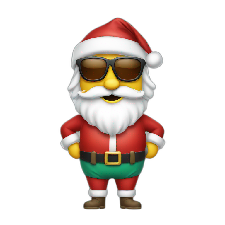 Santa Klaus with underpants and sunglasses emoji