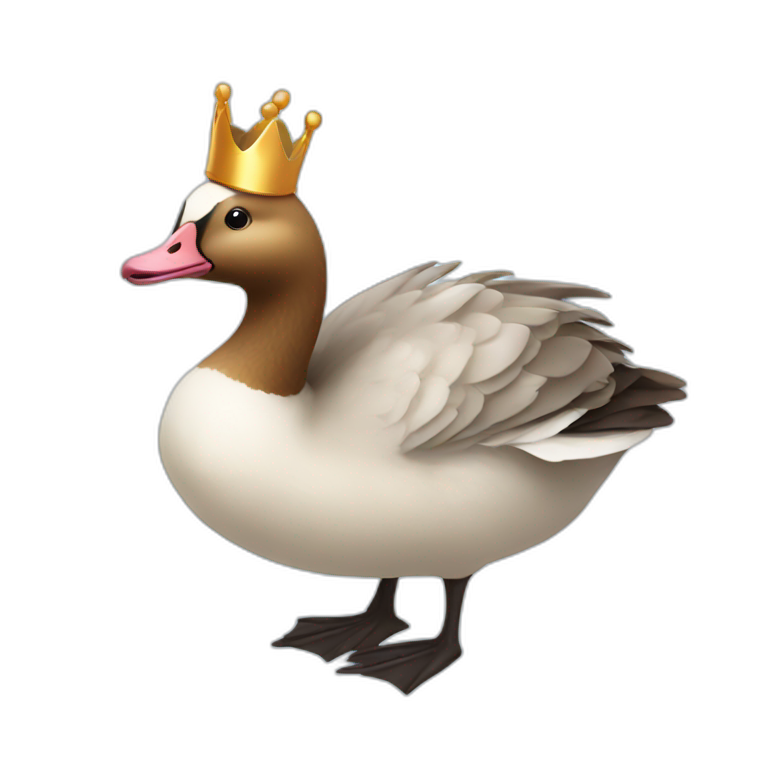 cute goose with a crown emoji