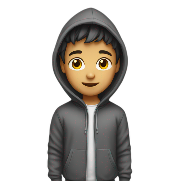 Cute boy with hoodie emoji
