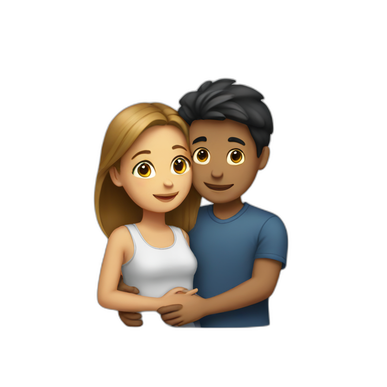 Girl-hugging-boy emoji