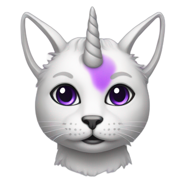 unicorn cat in purple emoji