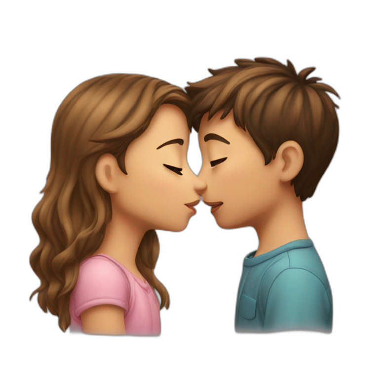 Kiss between boy and girl emoji