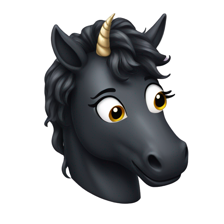 a black unicorn emoji