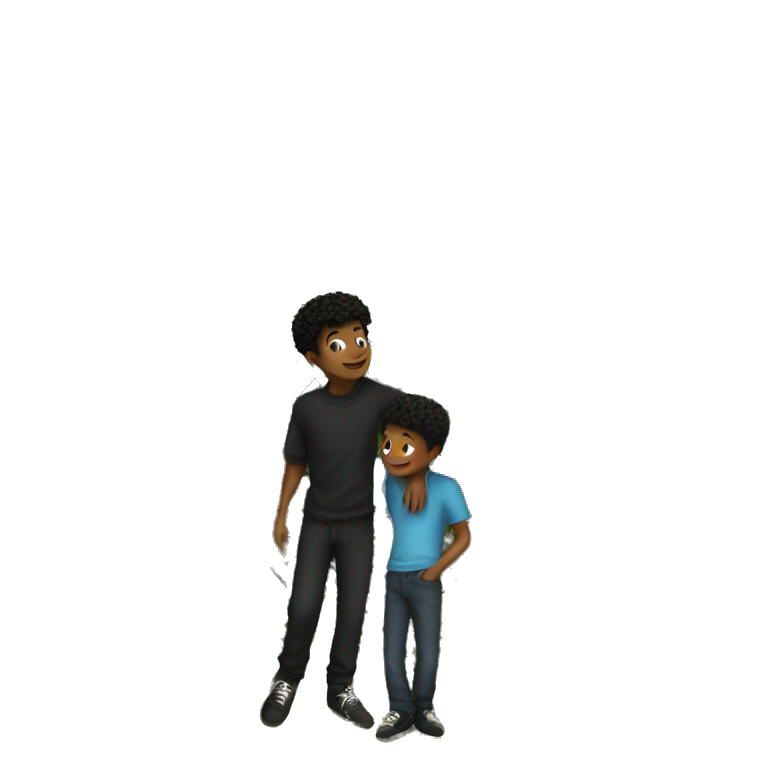 two boys in nature emoji