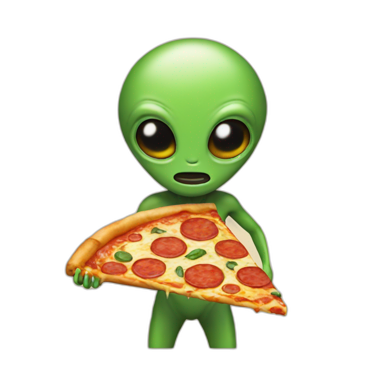 aliens with pizza emoji