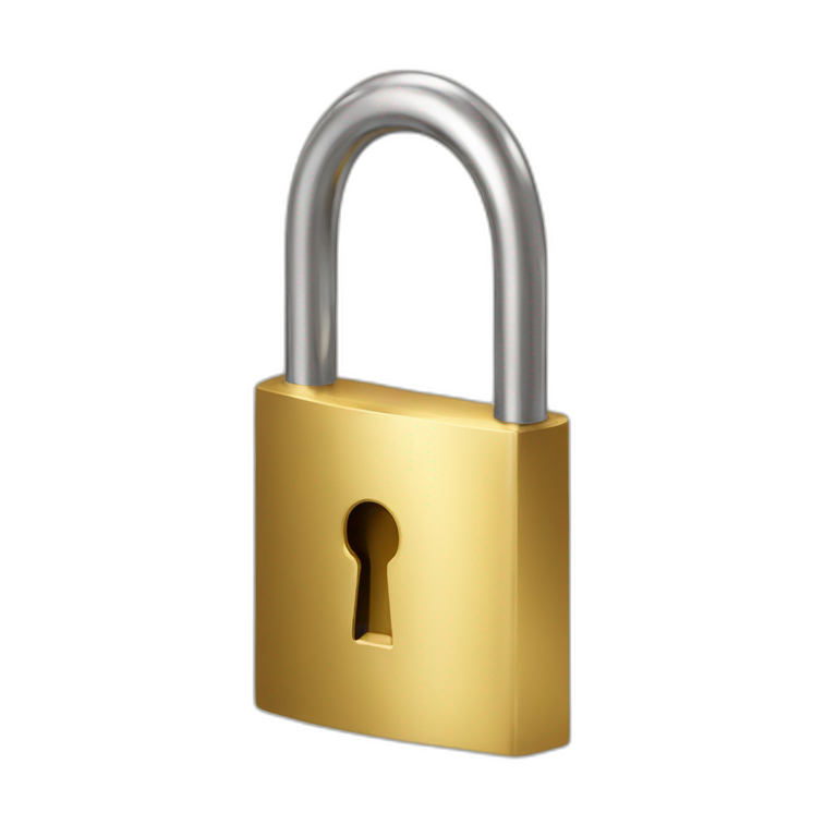 unlocked padlock that's colored gold emoji