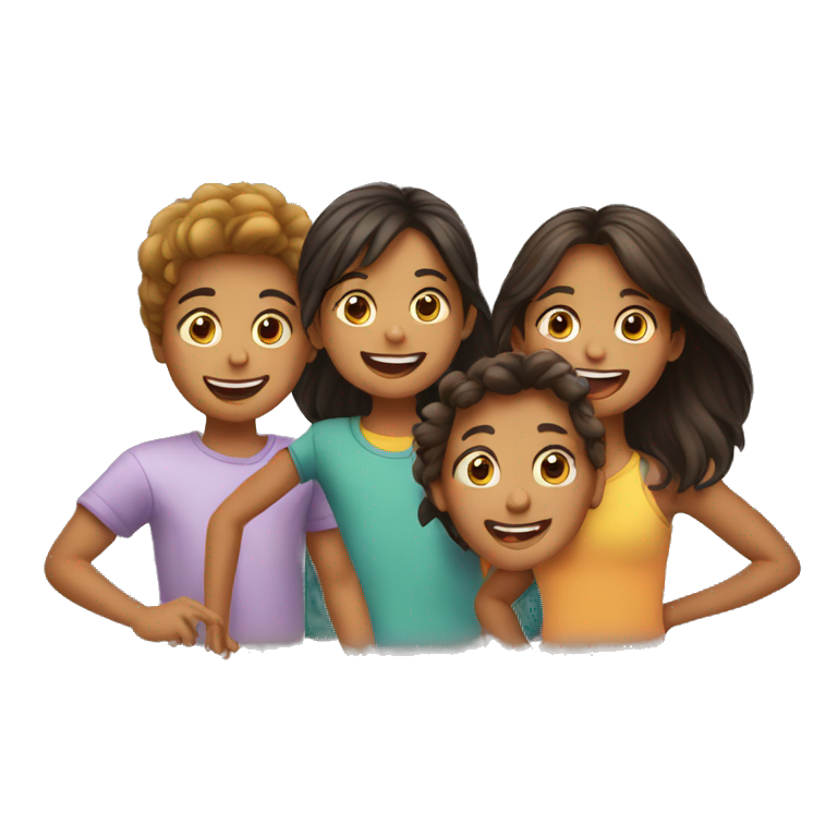 four kids playing together emoji