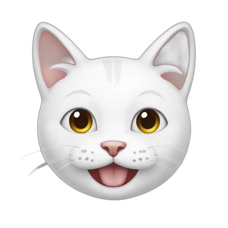 happy white cat emoji emoji