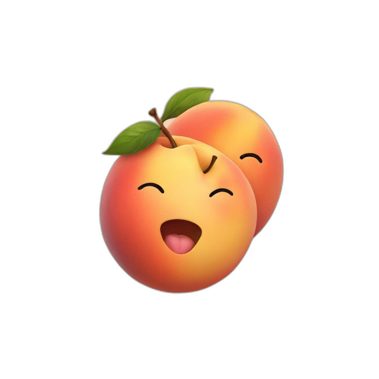 two peaches hugging each other emoji