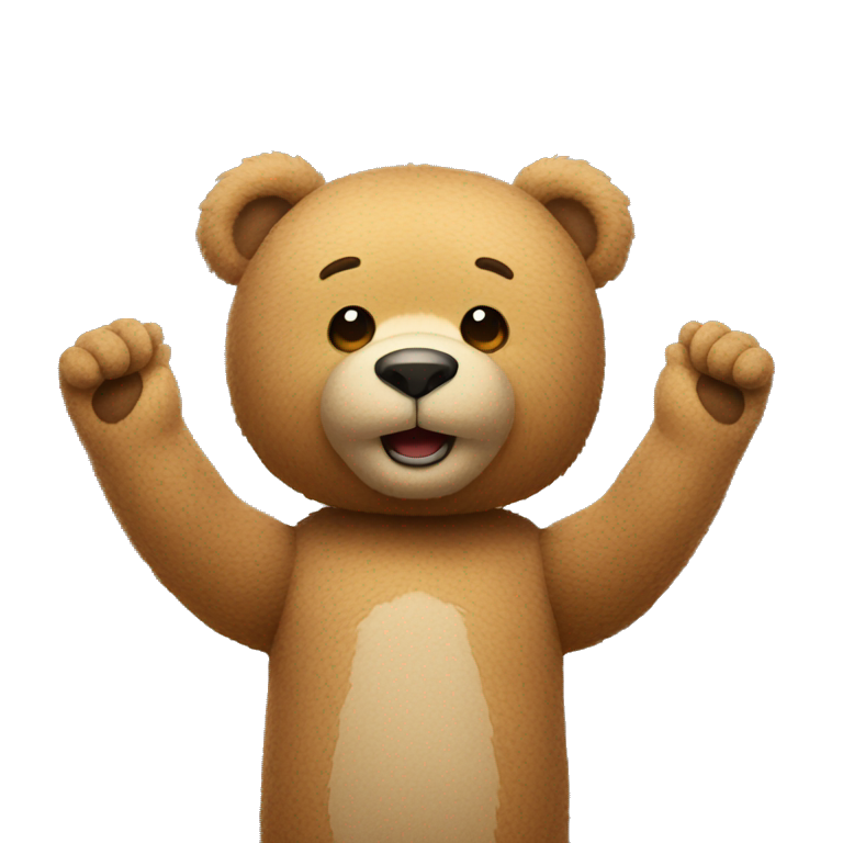 Teddy bear arms raised emoji