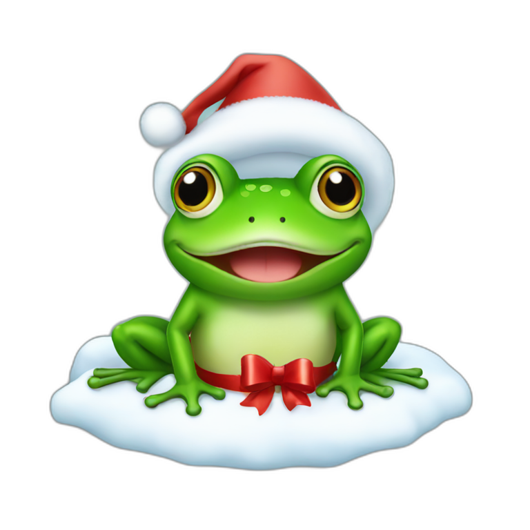 happy christmas frog emoji