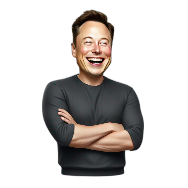 full body Laughing Elon musk emoji
