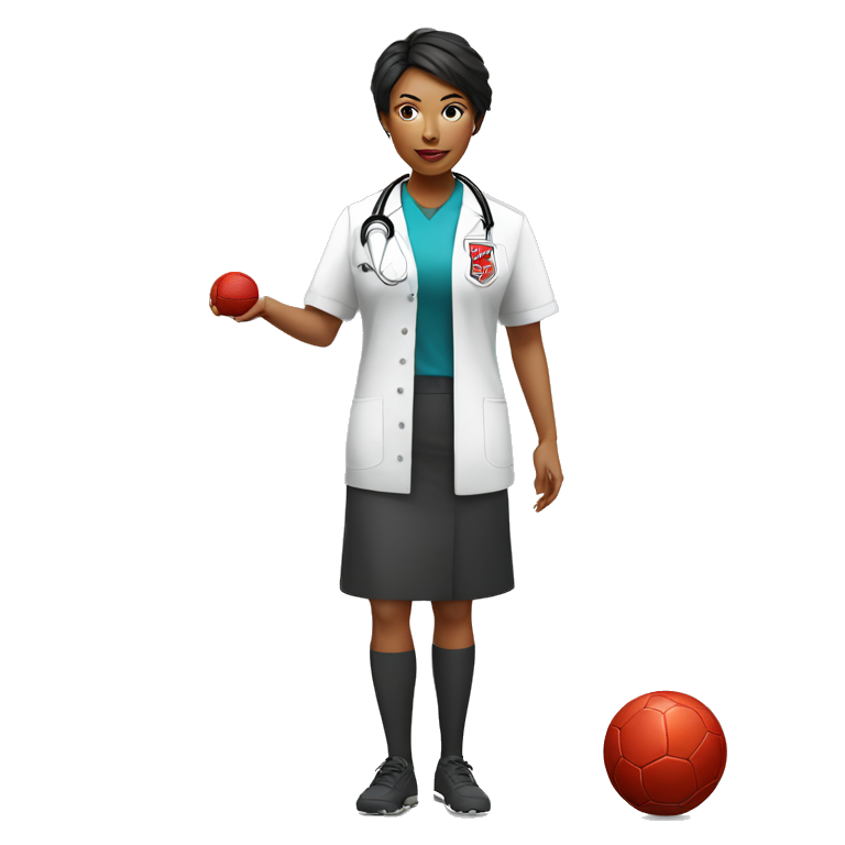 stanford physician asian black woman giving viewer a red card in futbol emoji