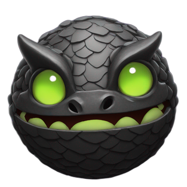 Black dragon egg emoji