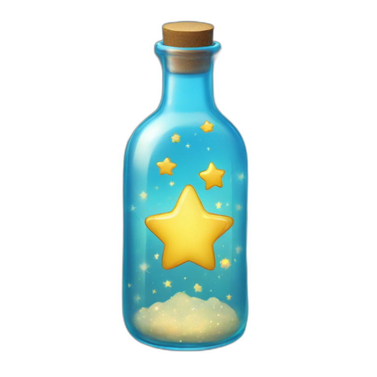 blue shining stars in a bottle emoji