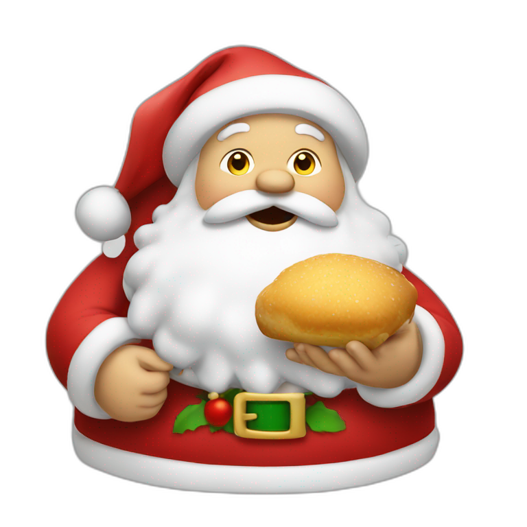 fat santa eating emoji