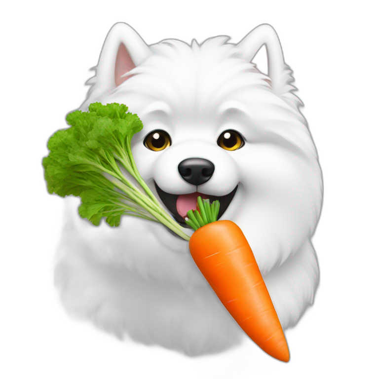 samoyed eating a carrot emoji