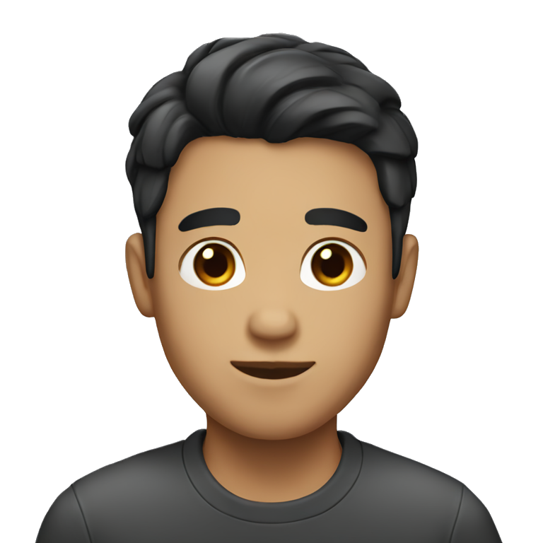 male with short black hair emoji