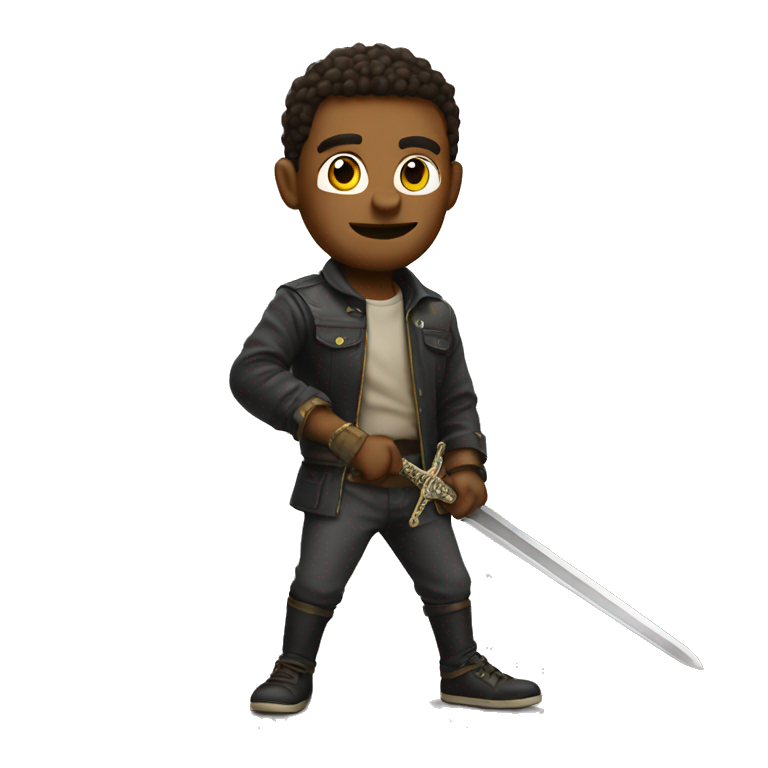 Cool guy with sword emoji