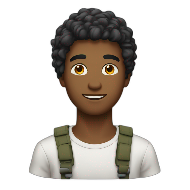 Jeune homme 19 ans algérien avec des cheveux emoji