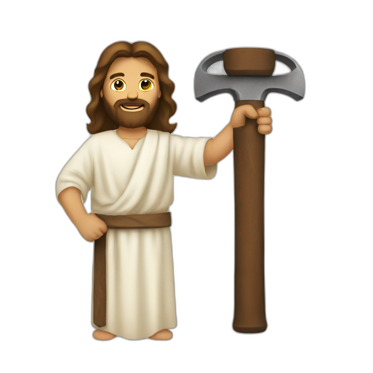 jesus and hammer emoji
