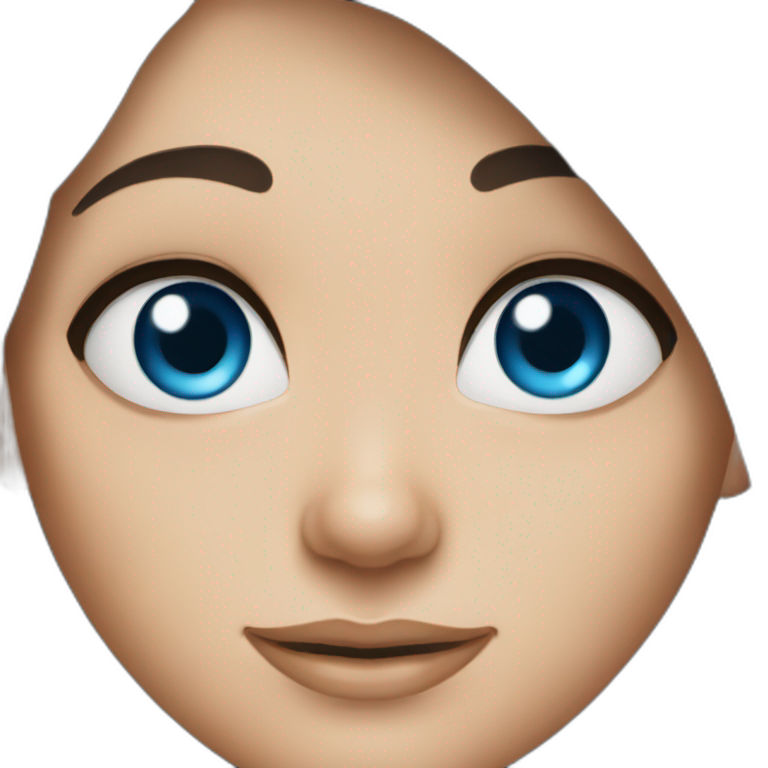 Blue eyed brunette emoji