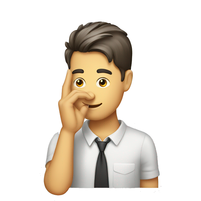 Smart person finger on head emoji