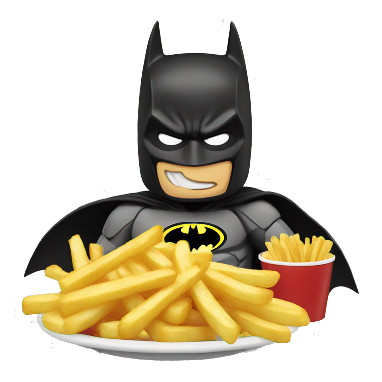 Batman eating french fries emoji