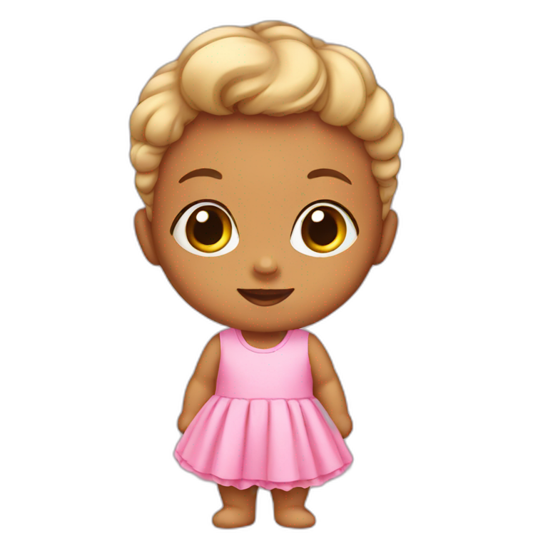 Baby with pink dress emoji