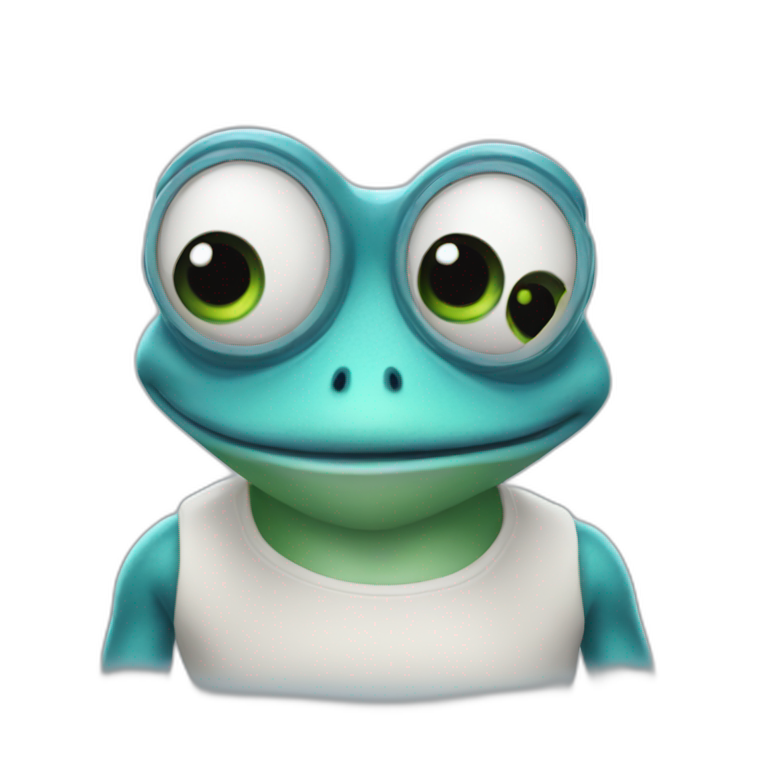 A crazy frog emoji