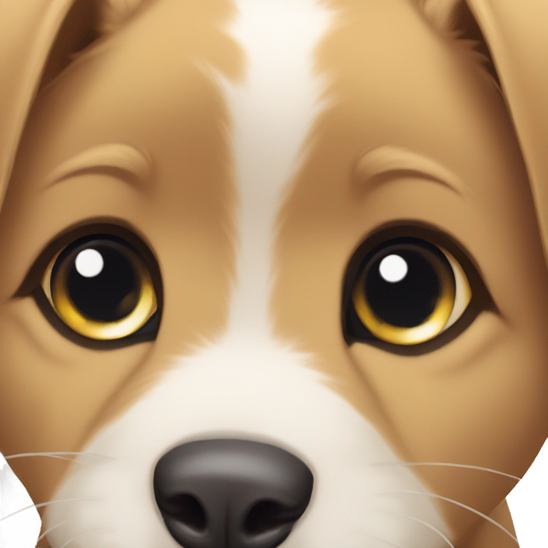 puppy eyes but also happy (human) emoji