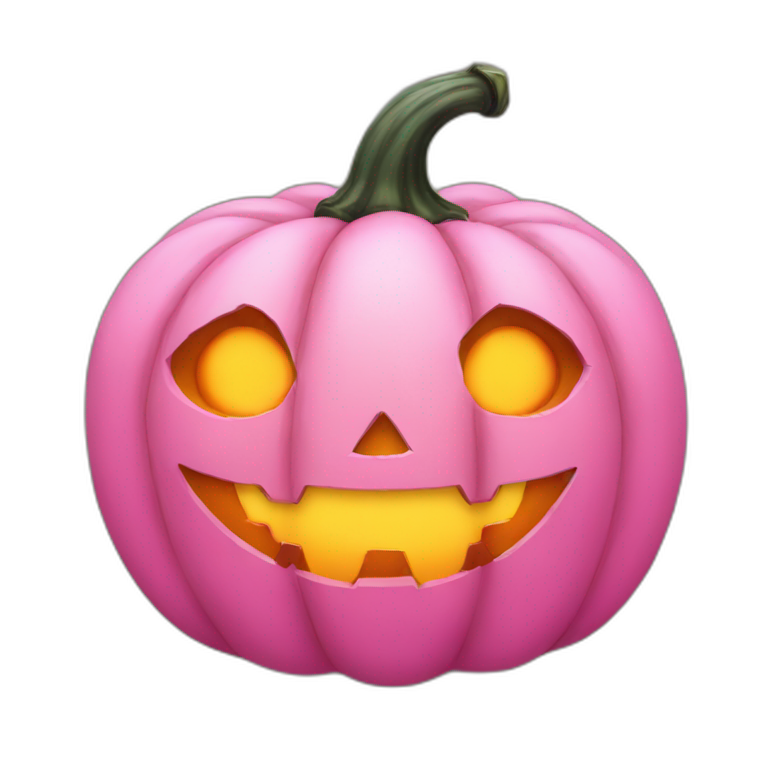 Pink Halloween pumpkin emoji