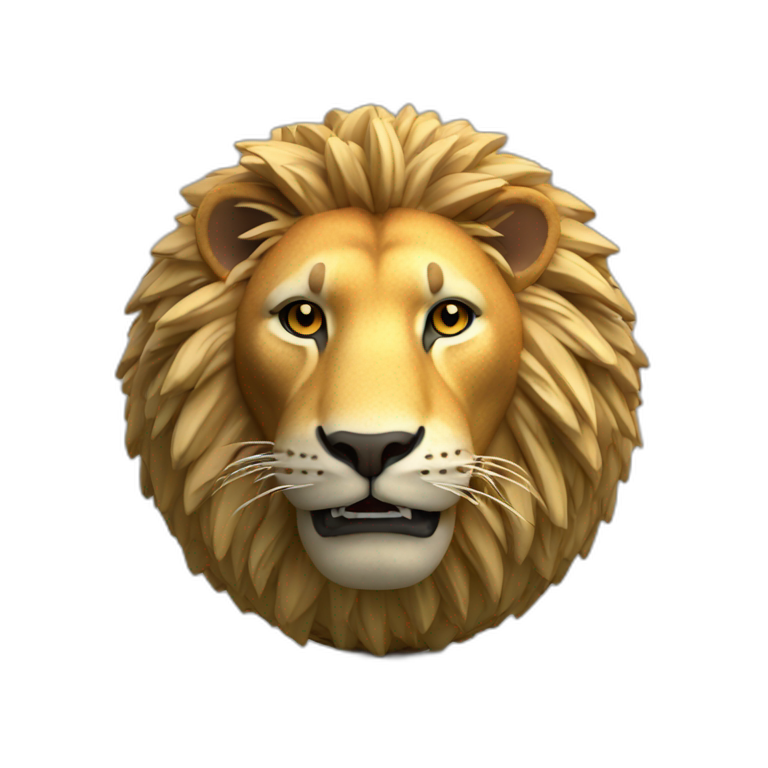 3d sphere with lion skin pattern texture emoji