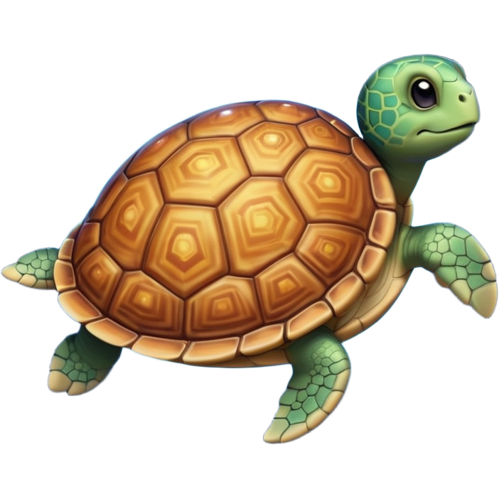 Quasar Turtle emoji – full body, large turtle with a smooth glowing ...