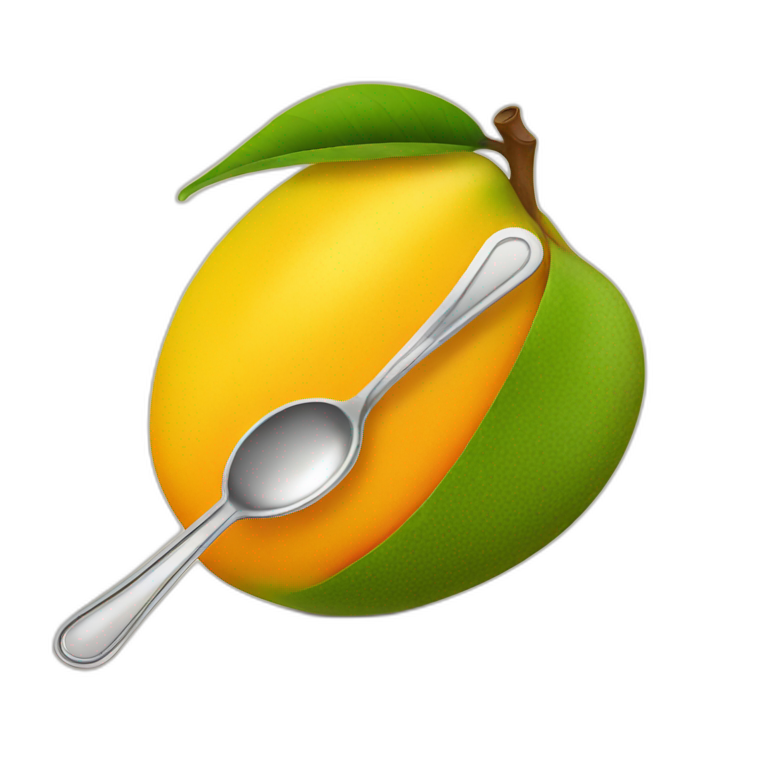 mango with a spoon emoji
