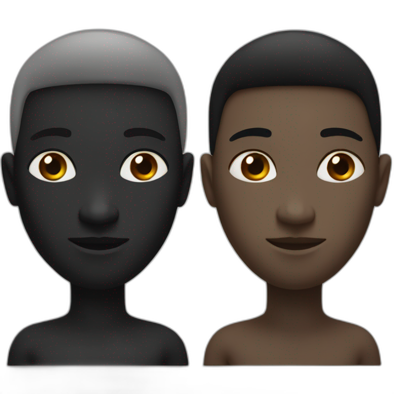 Face with half black skin and half white skin emoji