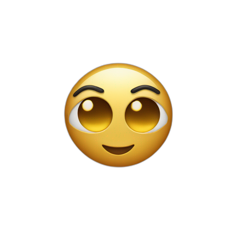 emoji with golden heart eyes emoji
