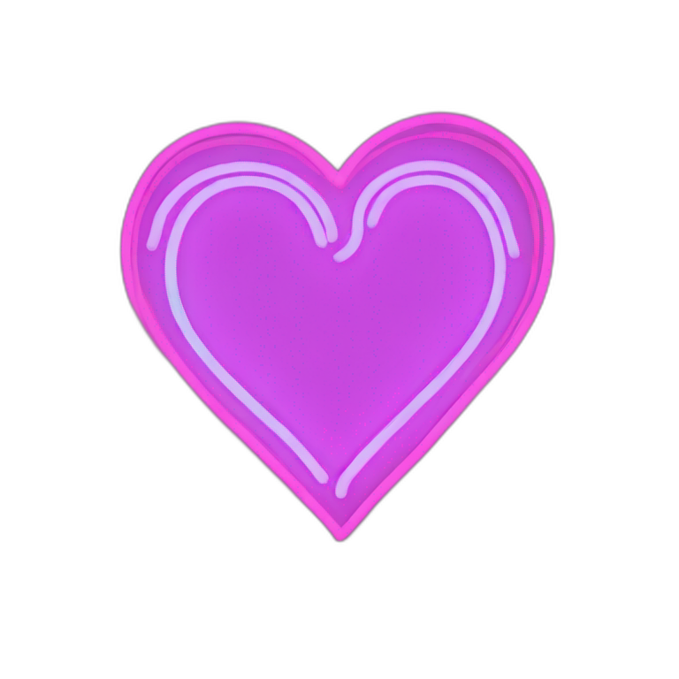 neon light heart outline emoji