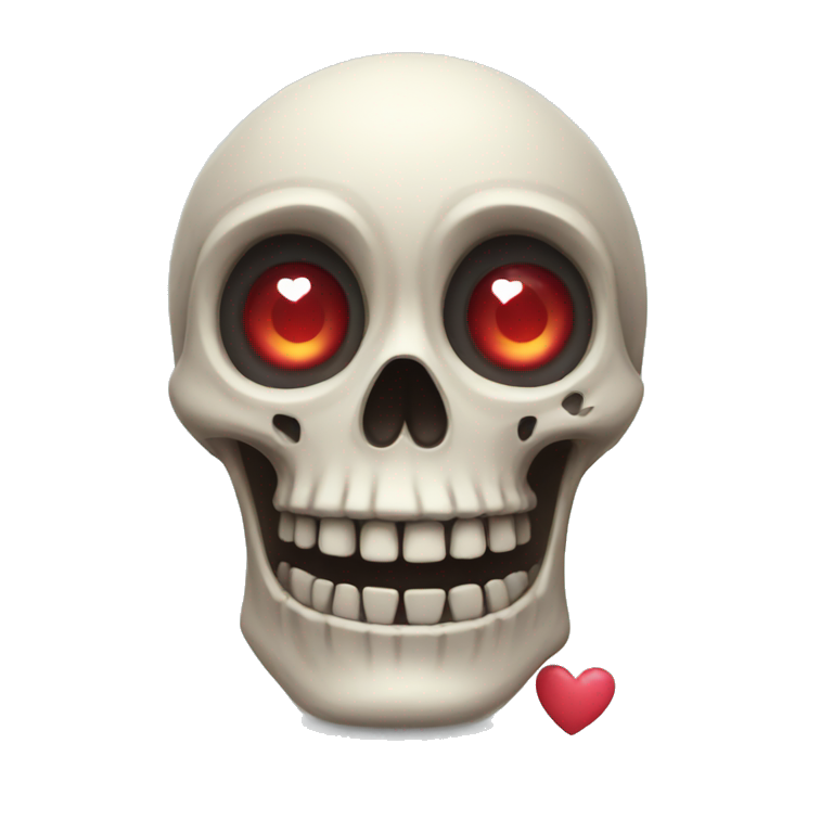 A skeleton with hearts for eyes emoji