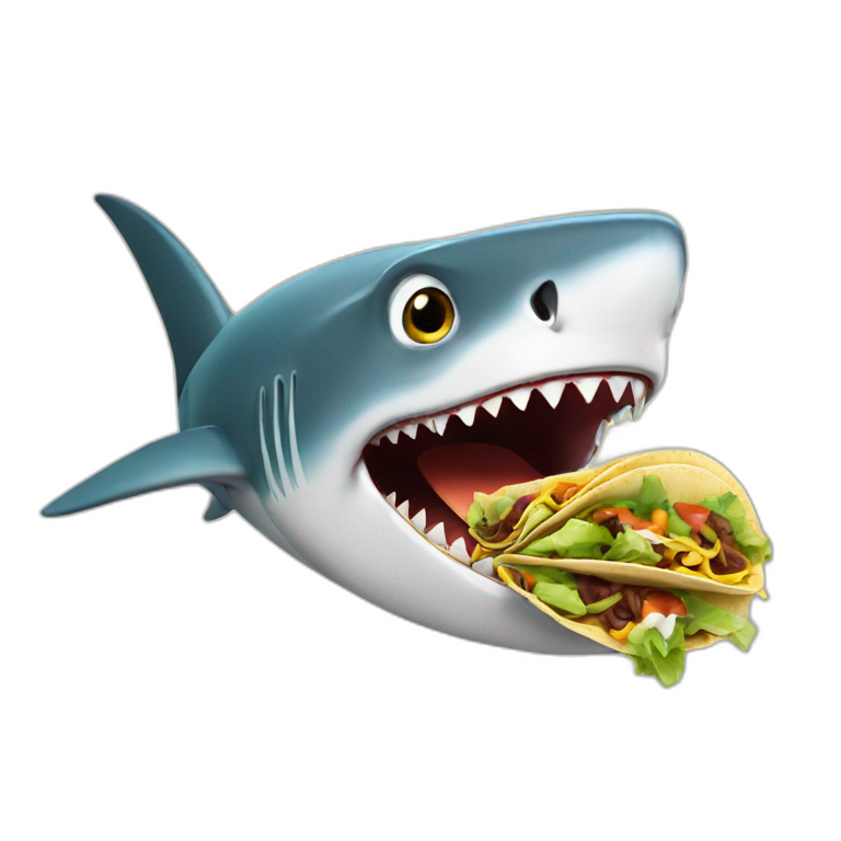 A shark eating tacos emoji