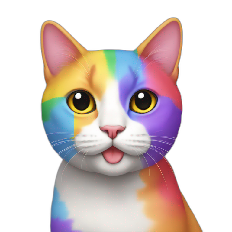Lgbt flag colored cat emoji