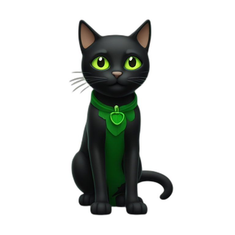 Chat noir sur chat vert emoji