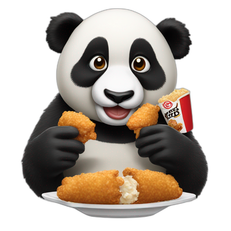 Panda eating kfc emoji