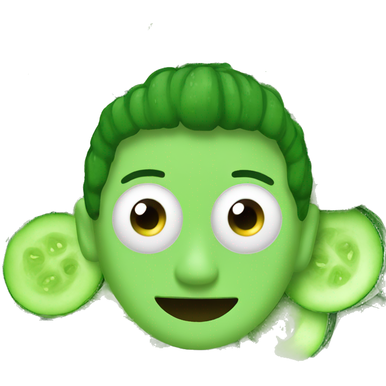 emoji with cucumber eyes emoji